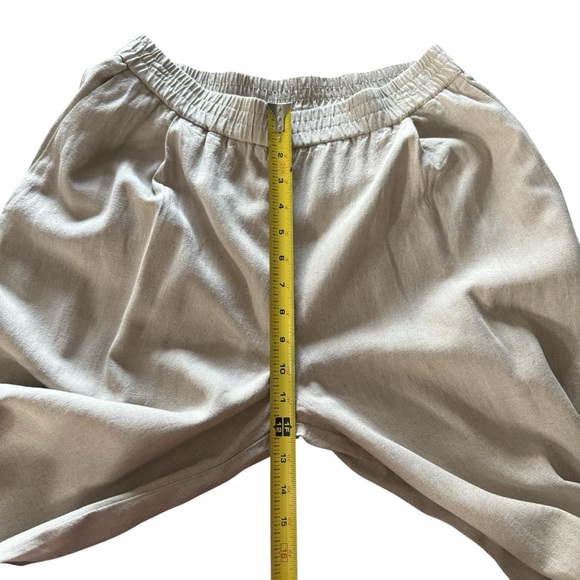 Zara Linen Viscose Wide Leg Pull On Pants Coastal Minimalist Sand Sz Small NWOT - Picture 10 of 12